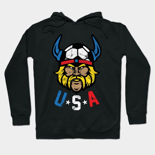 US Soccer Tream Viking Retro Hoodie by Rayrock76